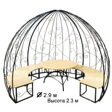 Беседка Сфера со столом и лавками